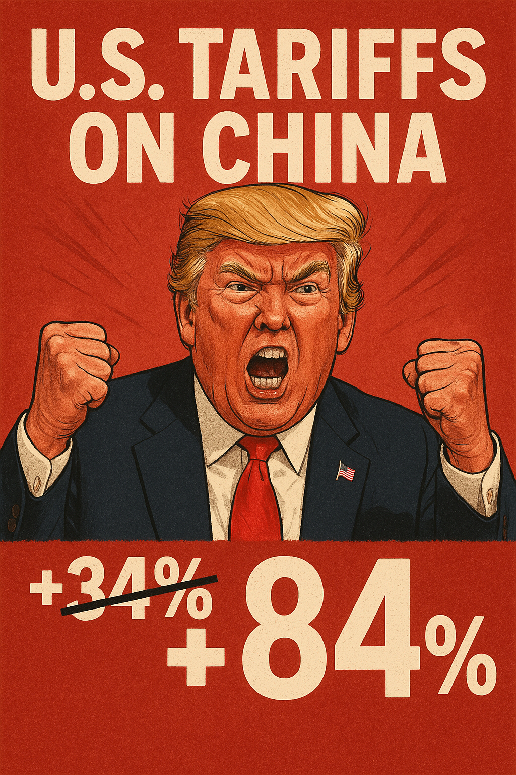 特朗普對(duì)華關(guān)稅加碼至84%，